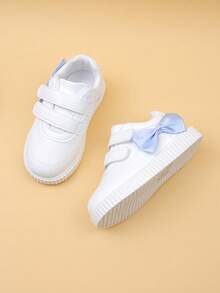 Giày trẻ em hàng mới mùa xuân, giày thể thao chống trượt có nơ cho bé gái, giày sneaker hoạt hình cho bé trai, giày chạy bộ cho bé, giày trắng nhỏ. - Màu xanh lam - Xem 6