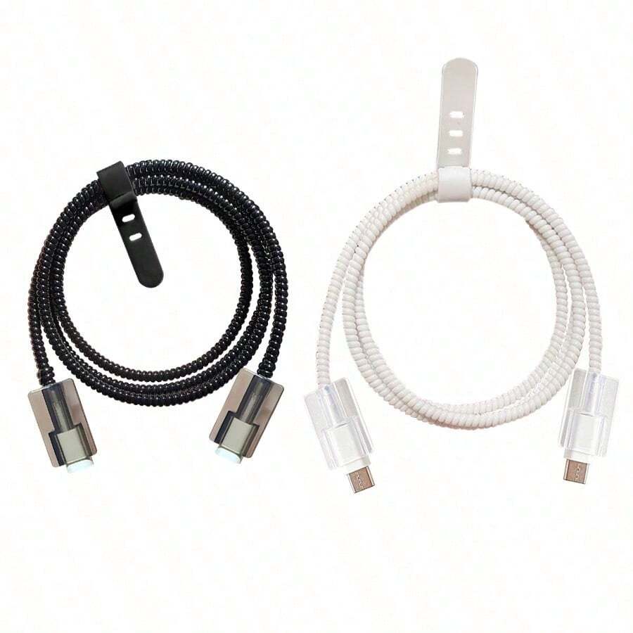 Bộ 4 miếng bảo vệ cáp TPU, vỏ cáp bằng chất liệu TPU bền chắc, tương thích với bộ sạc Apple 18W/20W, bảo vệ cáp sạc khỏi hư hỏng. - Nhiều màu - Xem 1