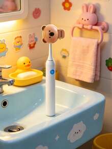 1pc Cute Animal Toothbrush Cover, Panda, Tiger, Pig Shaped Toothbrush Head Protector With Strong Spring Clip And Breathable Travel Case, Suitable For Daily Use Or Travel - Multicolor - View 5