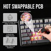 AULA F99 Pro 99% Keys Gasket-Mounted Mechanical Keyboard Tri-Mode Gaming Keyboard RGB Customized Gaming Keyboard Wireless Gaming Keyboard/2.4G USB Type-C - View 11