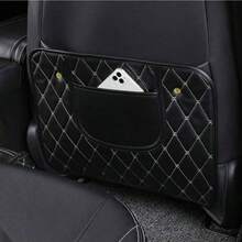 Car Seat Back Protector Pad, Flexible PU Leather, Dirt And Scratch Resistant, Effective Protection Against Rear Seat Kicking, Built-In Storage Pouch, Keeps Car Interior Tidy - 1pc Leather Chair Back Storage Anti-kick Bag - View 10