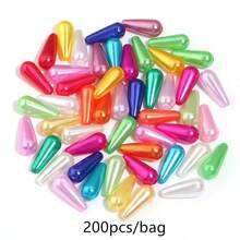 200/100颗/包 ABS仿珍珠彩色水滴形珠子,适用于制作手链、项链、珠宝、手工包、窗帘、耳环、发饰、DIY工艺品 - 隨機混色 - 查看 8