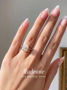 MADEONE 1pc Elegant Smile Accent Zirconia Ring 925 Sterling Silver For Women Daily Wear Romantic Meaning Fine Jewelry Anniversary Birthday Gift - Smile Diamond - View 8