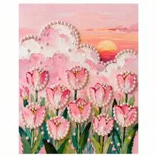 17x22厘米闪亮郁金香珍珠仿珍珠玉兰花钻石画套装 - 黄色花朵珍珠画DIY艺术家居装饰礼品 - 套裝 - 查看 6