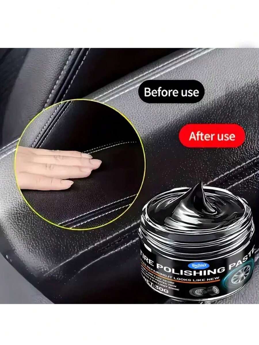 KineShineX 汽車內飾拋光修復膏，適用於儀表板、中控台與皮革座椅翻新；輪胎護理蠟，防止輪胎氧化、發黃與龜裂；汽車配件，適合節日與生日禮物