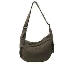 New Canvas Bag Women's Commuter Bag Messenger Dumpling Bag Large-Capacity Shoulder Bag - Army Green - View 1
