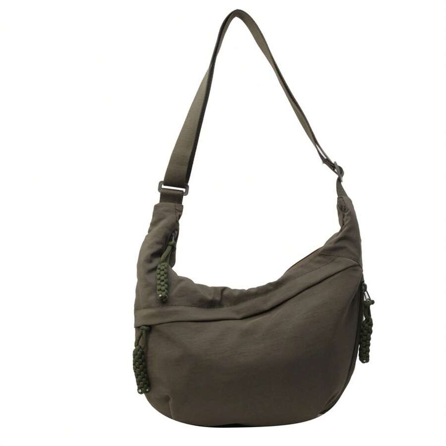 New Canvas Bag Women's Commuter Bag Messenger Dumpling Bag Large-Capacity Shoulder Bag - Army Green - View 1