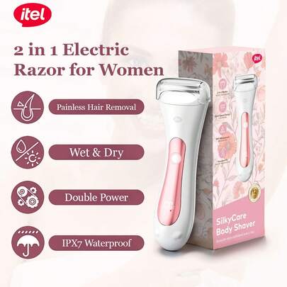  Itel IHR-01 SilkyCare 身体剃须刀，三合一刀头，剃须顺滑不拉扯，双速设计，LED 显示屏，IPX7 级防水，干湿两用，电动修剪器套装