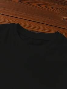 Fashionable Short-Sleeved T-Shirt With Front And Back Prints For Children Aged 1-14 Years, "A Child Who Loves Airplanes", A Comfortable And Versatile T-Shirt For Everyday Wear - 黑色 - 查看 2