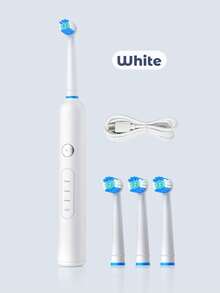 JMMO 電動牙刷 – 6 種清潔模式，IPX7 防水，USB 充電 | 智慧型計時器，300mAh 電池，柔軟刷毛，多種顏色可選，美白牙齒，呵護牙齦健康，提供卓越的口腔護理，刷頭可更換 - 彩色 - 查看 10