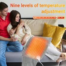 Hailicare Almofada Térmica Multifuncional, Manta Elétrica Aquecedora para Cintura, Gadget de Aquecimento Doméstico, Aquece Pernas, Abdômen e Mãos, Adequado para Escritório e Casa, 9 Níveis de Temperatura e 4 Opções de Temporizador, Presente de Natal Perfeito - Cinza - Visão 4