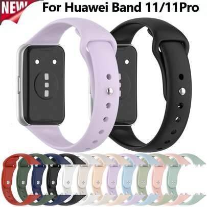 Durable Silicone Watch Band Compatible With Huawei Band 11 /11 Pro With Reverse Buckle Design Comfortable Adjustable Strap For Smartwatch