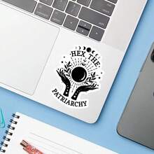 1PC Hex The Vinyl Sticker, Waterproof Witchy Quote Decal With Moon Phase, Stars, Hands And Mystical Floral Design For Laptop, Water Bottle, Notebook, Journal, Phone Case, Tumbler And Planner Decor - S2139 - View 1