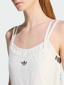 Adidas Originals 女士 ORIGINALS 双层背心，休闲运动修身吊带衫 KW4525 - 白色 - 查看 4