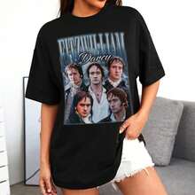 Fitzwilliam Darcy Pride And Prejudice Retro T-Shirt, Fitzwilliam Darcy Retro Graphic Tee, Unisex Casual Oversized Hoodie UQHN BFVL - 黑色 - 查看 2