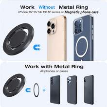 Giá đỡ điện thoại nam châm gắn bảng điều khiển ô tô, đế dán - màu đen - Xem 3