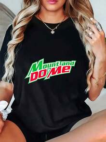 Nuevas camisetas gráficas de cuello redondo de gran tamaño para mujer, estilo casual de verano, camiseta 100% algodón, ropa casual Mountland Do Me, tops de manga corta holgados de primavera, camisetas básicas de moda de verano, regalo de ropa para mujer - Camiseta unisex de algodón holgada de manga corta y cuello redondo estilo vintage urbano. - Negro - Ver 6
