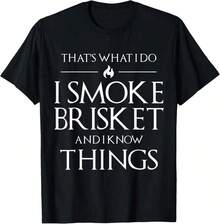 Eso es lo que hago, hago carne a la parrilla y sé cosas, camiseta de hombre "Papá BBQ", camiseta de ejercicio al aire libre para mujer, camisetas gráficas, tops cortos, conjuntos, camisetas. ZSFL - Negro - Ver 2