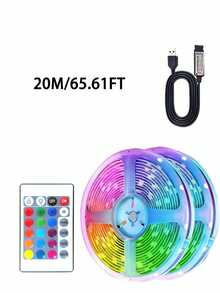 1PC 3.28FT/9.8FT/16.4FT/32.8FT/65.6FT 24-Key Remote Control RGB5050 Color Changing LED Light Strip, Decorative Light For Festivals, Parties, Room, Kitchen, TV, Home Decor - Multicolor Light - View 12