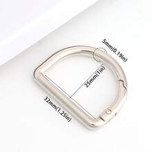 5pcs D-Ring Spring Snap Hooks, Suitable For Belts, Backpacks, Handbags, Wallets, Key Chains - Gun color - View 5