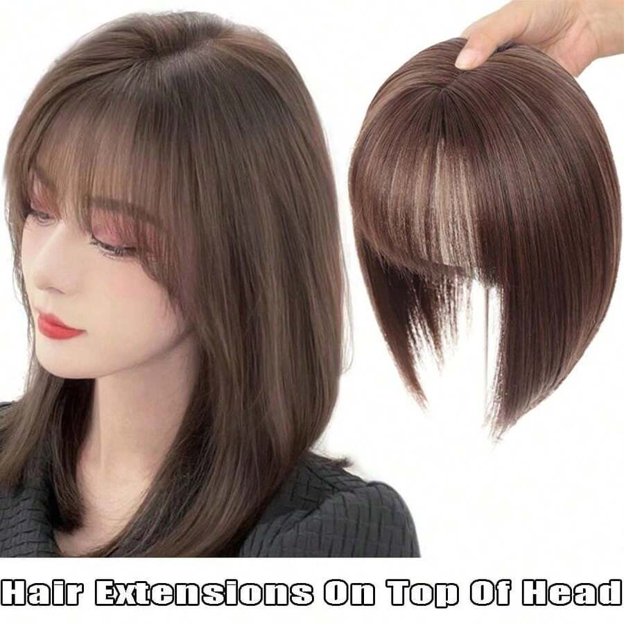 女士假发片 女士发片 3D法式刘海 自然蓬松轻盈 完美遮盖白发 - 彩色 - 查看 1