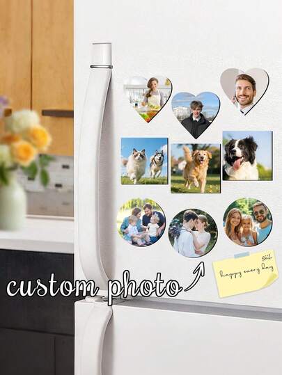 Personaliza tus pegatinas para nevera con fotos, personaliza e imprime cualquier diseño de pegatinas para nevera con fotos para la decoración de tu hogar, adecuado para oficina, interior de automóvil y cocina, imanes para taquillas, imanes para nevera para aniversarios, para el Día de San Valentín, para el Día de la Madre, para cumpleaños, para el Día, para el Día del Padre, para graduación, para bodas, Hogar y Vida, Ambiente del hogar, Recuerdos, Amor eterno, Utensilios de cocina, Imanes con forma personalizada