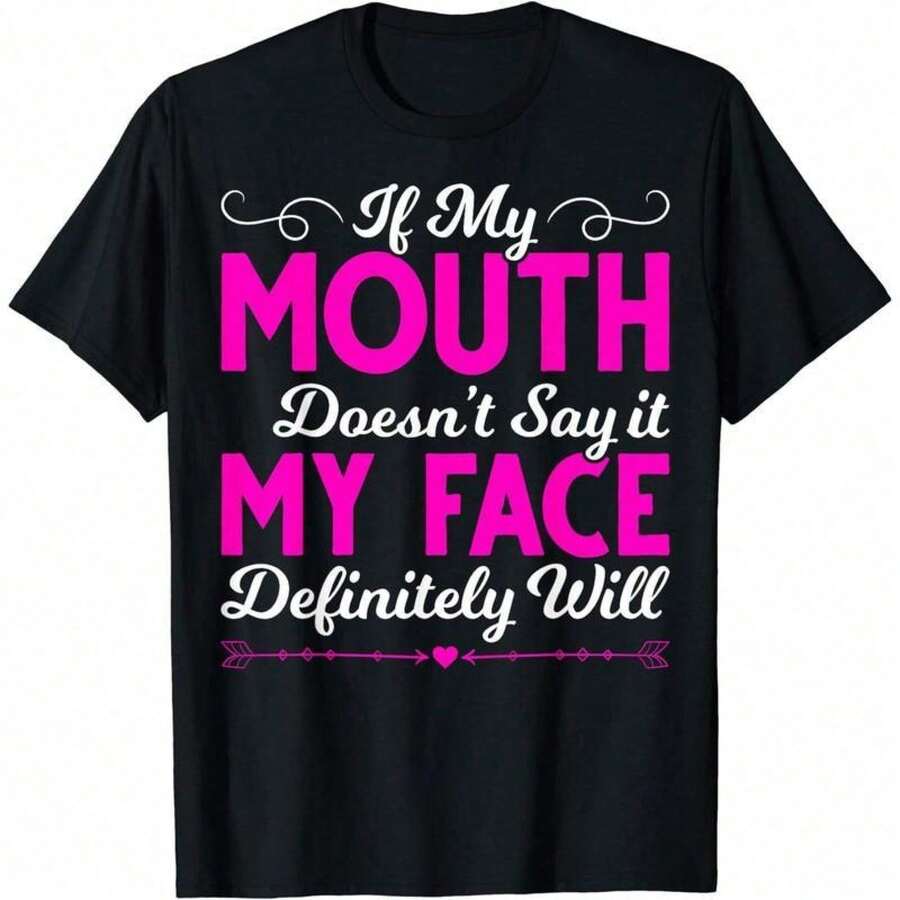 Short-Sleeved Cotton T-Shirt "If My Mouth Doesn't Say It, If My Mouth Doesn't Say It" For Men And Women JKTE N3U9 - 白色 - 查看 1