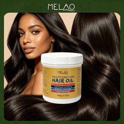  MELAO Multifunction Hair Oil 100g - Repair Perm & Dye Damage, Hydrate, Smooth Frizz, Add Shine, Anti-Static Hair Treatment
