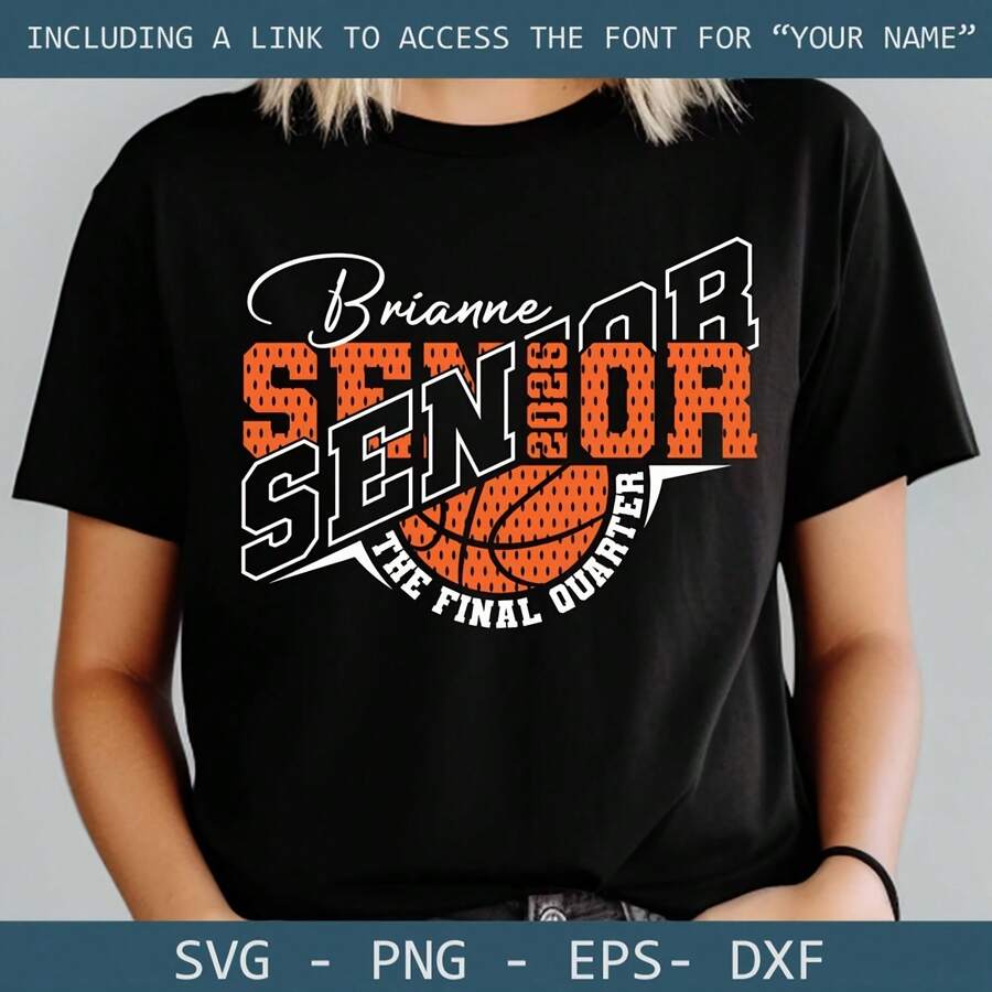 Senior Basketball Template, Class Of 06, Sport Mom, Team Shirt, Graduation Design, Custom Name Shirt, Digital Download.220G Heavyweight 100% Cotton T-Shirt. With Butterfly Print Pattern, Suitable For Girls And Women Short Sved Round Neck Inspirational Shirt, Cute Aesthetic Y2K Style Summer Top, Suitable For Outdoor, Family, Work Or Street Wear Casual Loose Daily T-Shirt - 黑色 - 查看 1