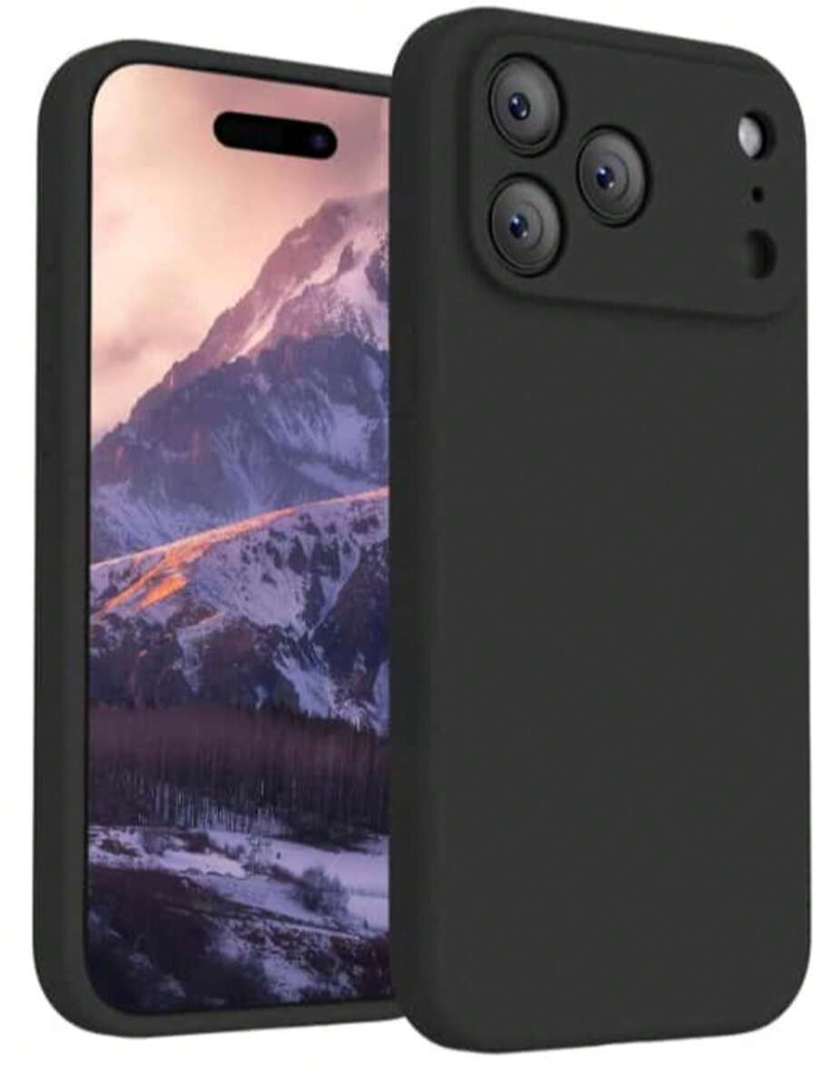 全鏡頭保護 TPU 手機殼,仿矽膠防震保護殼,相容 iPhone 17 Pro Max/16/13,防指紋薄型手機配件,1 入磨砂手機殼,適合男女學生,理想夏季假期禮物,防滑加高邊緣保護螢幕與鏡頭,柔軟易安裝手機保護套 - 黑色 - 查看 1