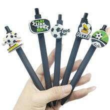 1 Stück/5 Stücke/10 Stücke Weltmeisterschaft-Themen Ei-förmiger Stift, nachfüllbare Fußball Aufkleber Stifte, Ostergeschenk (zufälliger Stil) - Verschiedenfarbig - Übersicht 3