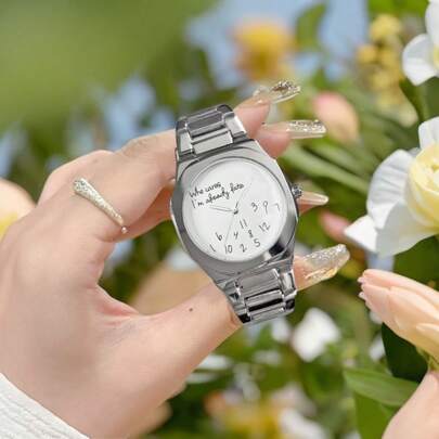 Đồng hồ nữ tối giản với câu nói hài hước, thiết kế hình bát giác màu bạc, món quà sinh nhật/Giáng sinh hoàn hảo dành cho phái nữ.