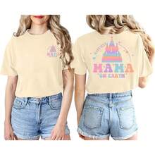 Women's Mom T-Shirt, Happiest Mom On Earth Graphic Design, Funny Gifts For Mom, Family Holiday - 杏 - 查看 3