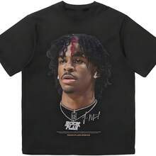 Marca de moda Y2K verano trendss juventud americana streetwear hip-hop baloncesto algodón camiseta unisex - Negro - Ver 1