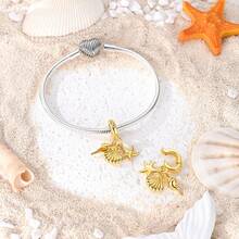 1 cái charm mạ vàng 18K bộ sưu tập sinh vật biển vintage mùa hè hình rùa, cá ngựa, sao biển, vỏ sò, cá voi, cá mập, hải cẩu, phù hợp cho vòng tay, dây chuyền, mặt dây, hạt làm trang sức DIY, lựa chọn lý tưởng cho phụ kiện trang sức hàng ngày của nữ - quà tặng du lịch ngày lễ - Vàng - Xem 6