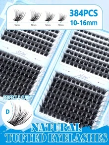 MEM Bộ 384 sợi mi giả D-Curl mềm mại, bao gồm hướng dẫn nối mi dễ hiểu cho người mới bắt đầu, mi giả dày và bồng bềnh, kèm keo, dung dịch định hình, nhíp, gương phóng đại, có thể tái sử dụng, số lượng lớn mi giả riêng lẻ, mi mềm mại và tự nhiên, tạo hiệu ứng trang điểm mắt 3D ấn tượng, thích hợp để tự làm tại nhà, khi đi du lịch, đi làm, tham dự các sự kiện trang trọng, đám cưới, trang điểm cô dâu. - màu đen - Xem 6