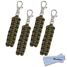 4 Pack Paracord Zipper Pulls for Backpacks, Tents, Trolley Cases, Traveling Cases, Jackets and Many Other Items That with Zippers - Ejército Verde - Ver 8