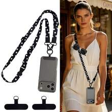 Leopard Print & Polka Dots Phone Lanyard Crossbody, Cell Phone Strap For Around The Neck Adjustable, Anti Theft Cute Lanyard For ID Holder Key Accessories For Women Men - Multicolor - View 4