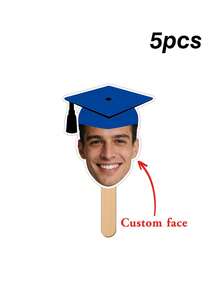 Custom Personalized Graduation Face Cutouts On Sticks, Custom Graduation Bachelor's Cap Photo Fan, Class Of 2026 Grad Photo Booth Props, Congrats Grad Fans Grad Party Favors, DIY Photo Frame For Graduation Party Souvenirs,Customized Gift, Graduation, Graduation Gift, Graduation Decor, Customizable Item, Party Favor, Essential For Graduation Party Decoration - Multicolor - View 14
