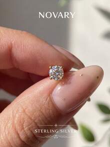 1 chiếc khuyên tai kẹp phẳng tối giản bằng bạc Sterling 925, thích hợp để đeo hàng ngày, trong các dịp cưới hỏi, tiệc tùng, lễ đính hôn, kỷ niệm, ngày Valentine và các dịp khác. - Vàng - Xem 6