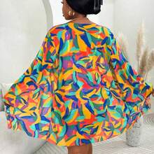 3pcs Plus Size Swimwear Set, Includes Swimwear, Cover-Up, Random Floral Print, Casual Summer Beach Outfit For Women - Multicolor - Ver 8