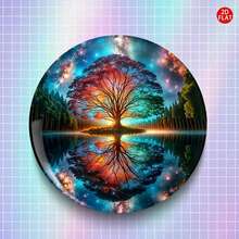 1pc Life Tree Classic Fashion Brooch/Pin/Badge (2D FLAT), Perfect Match With Jeans, Clothes, Backpacks And Hats, Ideal Collectible Accessory Gift For Festivals, Events And Gatherings - A - View 3