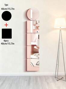 5pcs/Set & 4pcs/Set 45cm*45cm Mirror Wall Stickers, 40cm*40cm Or 20cm*20cm Or 30cm*30cm Acrylic Soft Mirror, Shatterproof Full Length Mirror For Home, Bedroom - Silver - View 3
