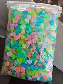 500pcs Glow In The Dark Garden Pebbles, Colorful Luminous Stones, Suitable For Garden Lawn, Yard, Home Outdoor Path, Corridor And Aquarium Decoration. Glow Stones Are Great For Fish Tank, Walkway, Flower Bed, Potted Plants, Driveway DIY Design, Home Decor And Christmas Decoration (Random Color And Style) - Multicolor - View 17