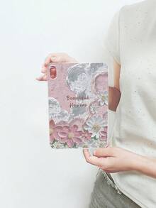 1pc 3D Impasto Oil Painting Floral Visual Effect Transparent Flat Protective Case, Covers, Vintage Soft Pink High-End Atmosphere Full-Body Anti-Fall Protective Case, Ins Art Style Slim Fit, Compatible With IPad Case, Compatible With IPad A16 Case, Fast Delivery, Suitable For Mother's Day, Valentine's Day, Girlfriend's Day, Birthday, Spring Season, Back To School Gifts, Daily Use - Clear - View 9