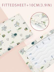 1 Ga trải giường in hình voi dễ thương cho trẻ em, vải dày 110g, họa tiết cầu vồng và xương rồng phong cách Boho, phù hợp với giường hình chữ nhật, tròn, oval. - Nhiều màu - Xem 5