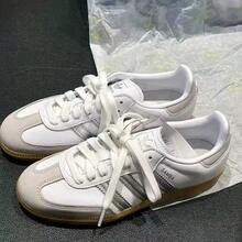 Adidas 三葉草Samba OG新款復古德訓T頭鞋女子低筒板鞋 - 白色/銀灰色 - 查看 8