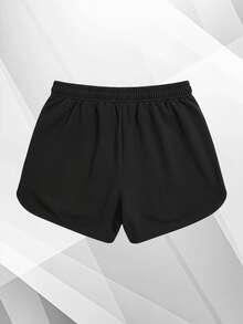 1 pieza Pantalones cortos de verano para mujer con cordón en la cintura, adecuados para senderismo al aire libre, viajes de oficina, viajes y otros deportes y ocasiones - Negro - Ver 6