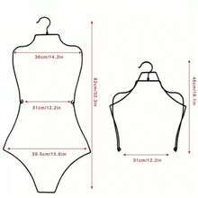 Móc treo bikini mới, móc treo áo tắm, móc treo bộ váy bằng kim loại, giá trưng bày quần áo người lớn, giá lưu trữ. - màu đen - Xem 2