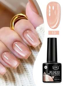 VOKY 1 flacon 7ml de gel à ongles magnétique œil de chat, design de flacon mini mignon, art des ongles simple et quotidien, essentiel d'été parfait pour les ongles des femmes - Rose orangé - Voir 2